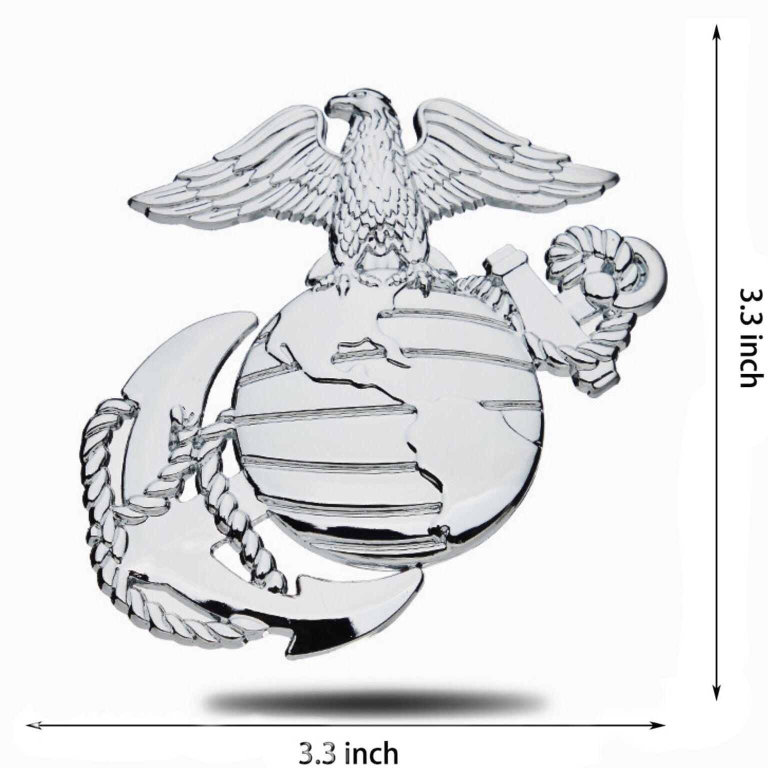 Marine Corps USMC Metal Car Emblem Decal - motorlucky
